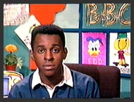 Here's Andi presenting from the next set which went into the Broom Cupboard.