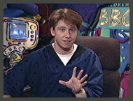 Simon is rushed into the BBC2 Broom Cupboard, complete with part of the usual set and a random selection of clothes, as a precautionary measure given the inclement weather affecting the planned Clothes Show Live OB!