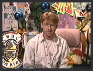 Simon gets to grips with Edd in the Broom Cupboard. 1990.